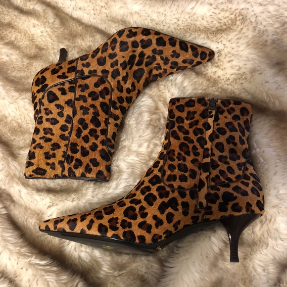 cole haan leopard ankle boots